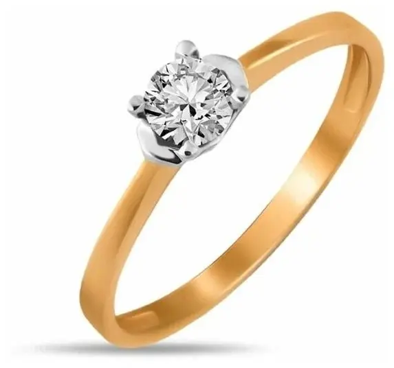 Кольцо помолвочное из комбинированного золота