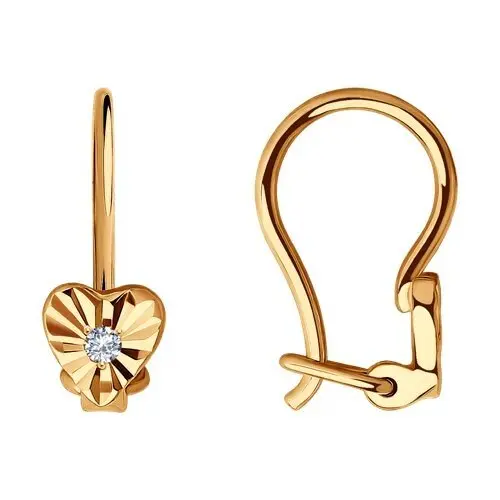 Серьги детские из красного золота
