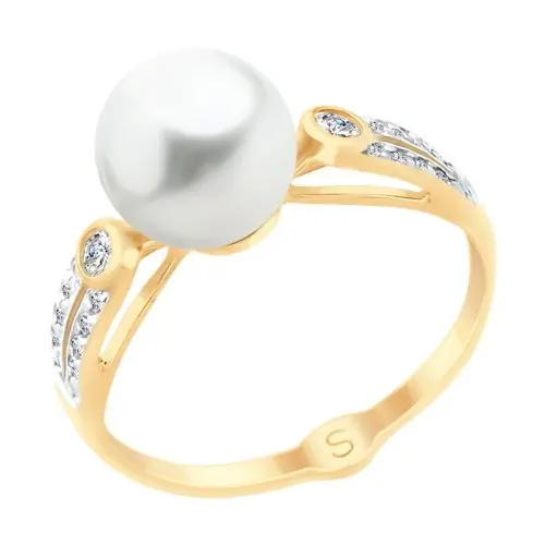 Кольцо декоративное из комбинированного золота