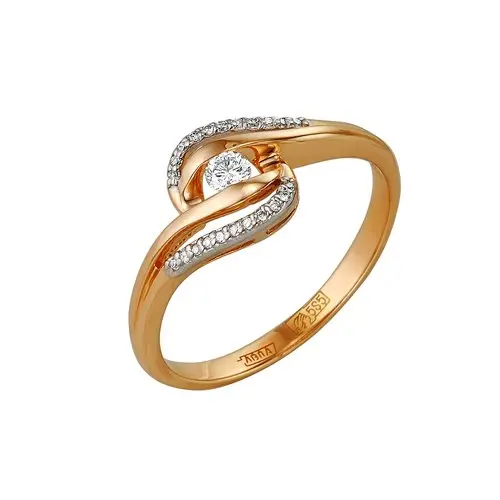 Кольцо декоративное из белого золота с бриллиантами вид 1