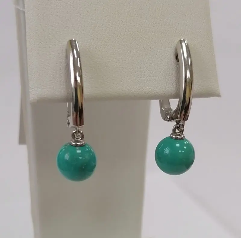 Серьги подвесные из серебра