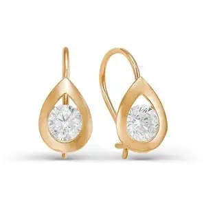 Серьги детские из красного золота