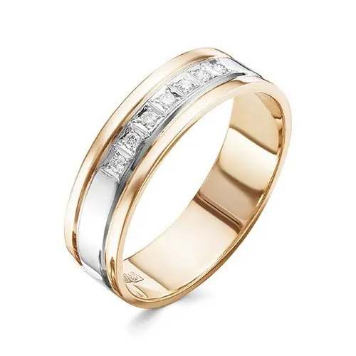 Кольцо обручальное из комбинированного золота