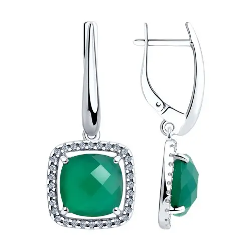 Серьги подвесные из серебра