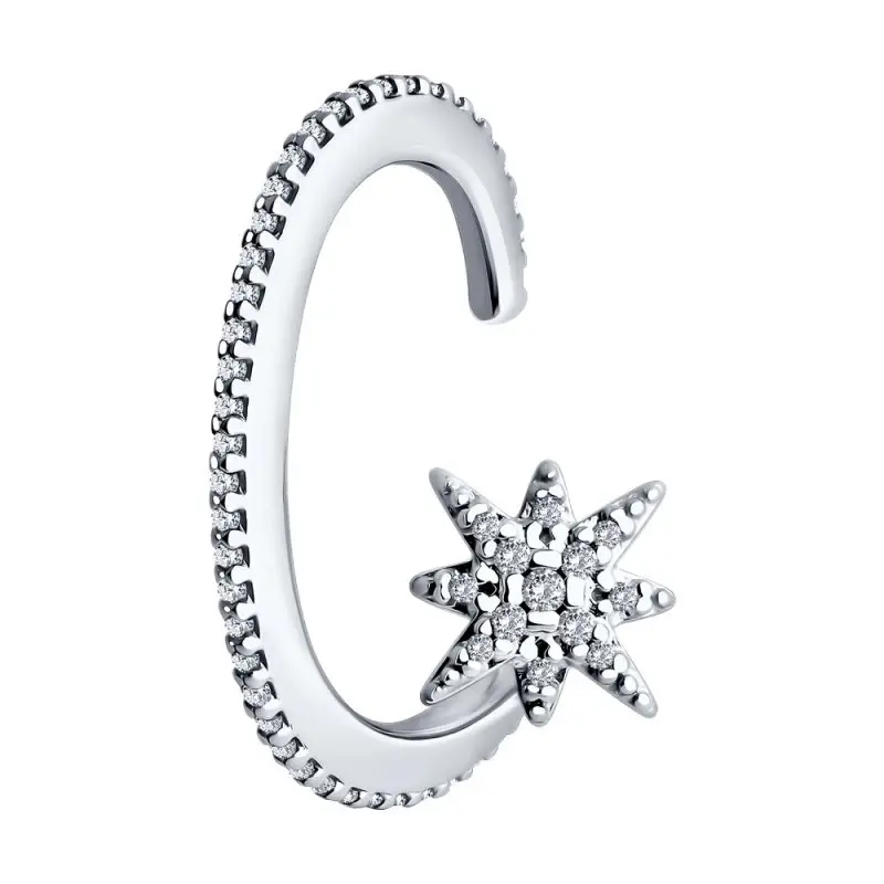 Серьги одиночные из серебра