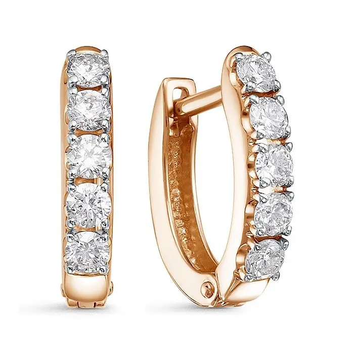 Серьги с английским замком из комбинированного золота