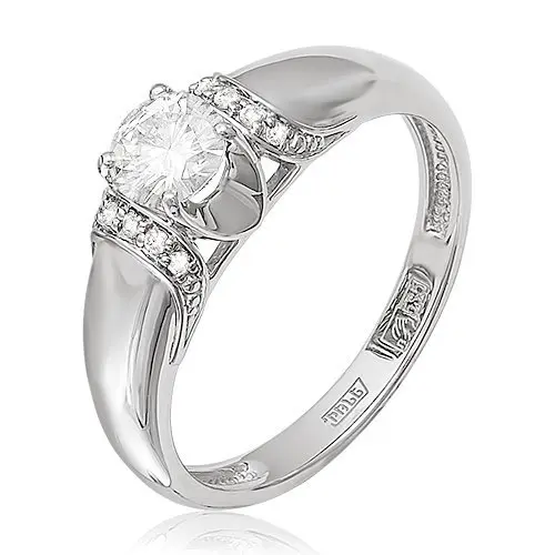 Кольцо декоративное из белого золота