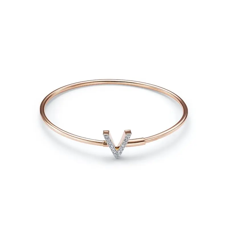 Браслет жесткий из красного золота