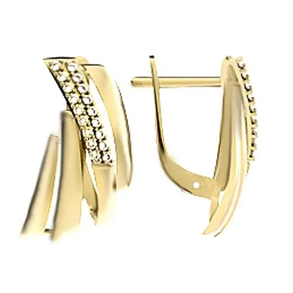 Серьги с английским замком из красного золота