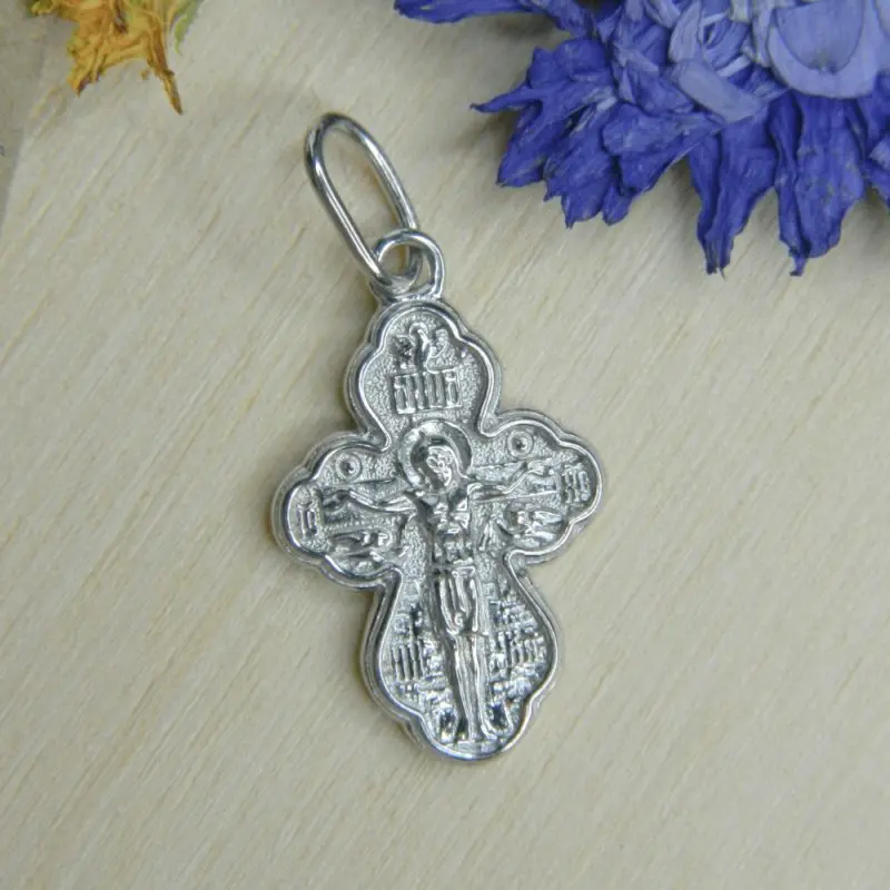 Подвеска крест из серебра
