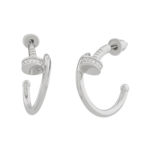 Серьги пуссеты из серебра