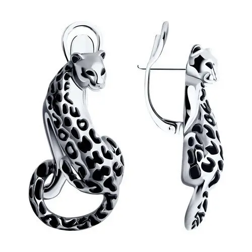 Серьги с английским замком из серебра