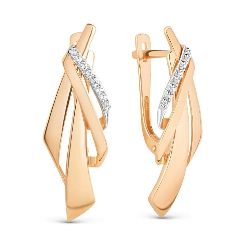 Серьги с английским замком из белого золота