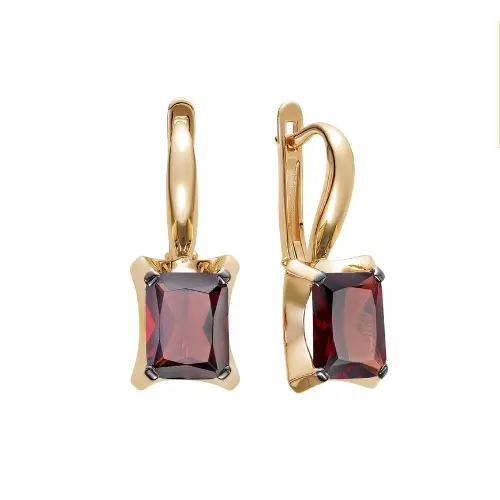 Серьги с английским замком из красного золота