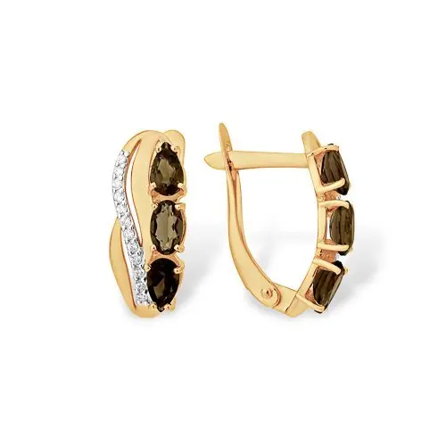 Серьги с английским замком из красного золота