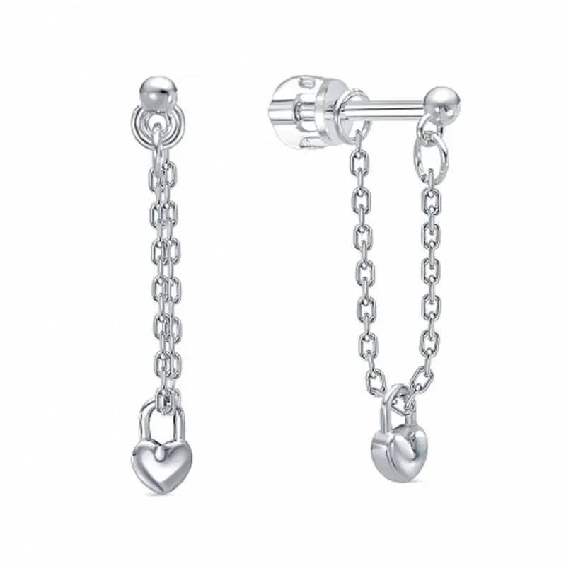 Серьги подвесные из серебра