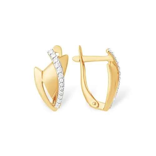 Серьги с английским замком из красного золота