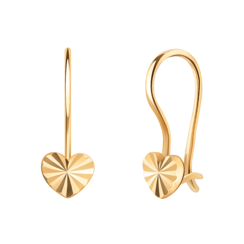 Серьги детские из красного золота