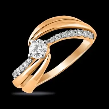 Кольцо декоративное из красного золота