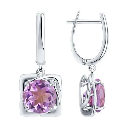 Серьги подвесные из серебра