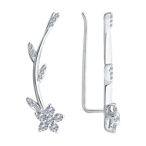 Серьги зажимы из серебра