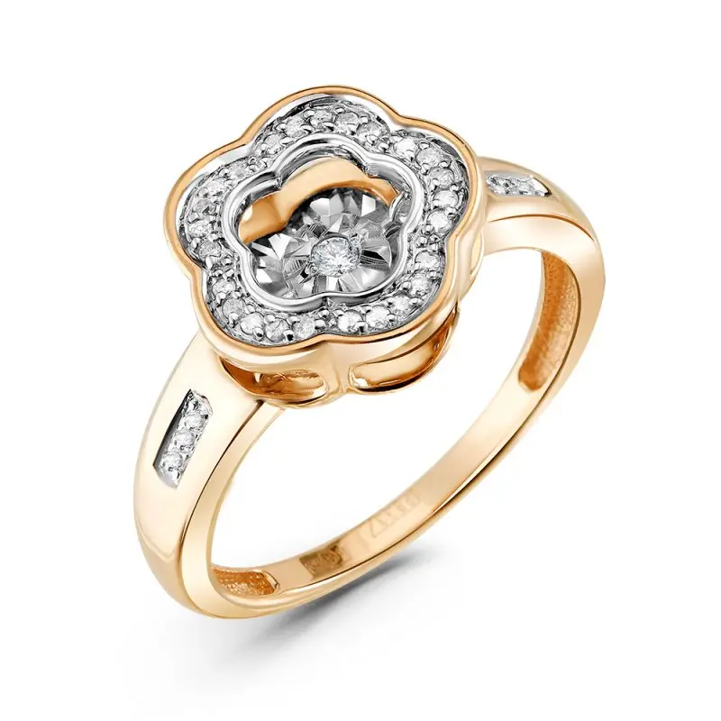 Кольцо декоративное из комбинированного золота