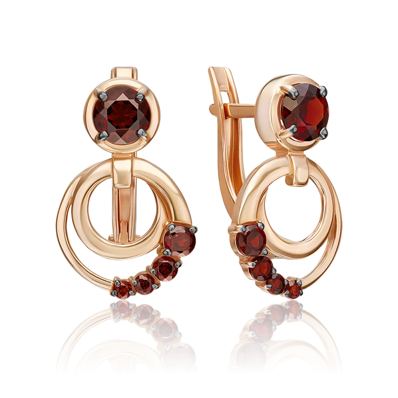 Серьги с английским замком из красного золота