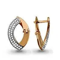 Серьги с английским замком из красного золота