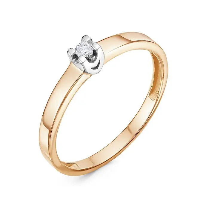 Кольцо помолвочное из комбинированного золота