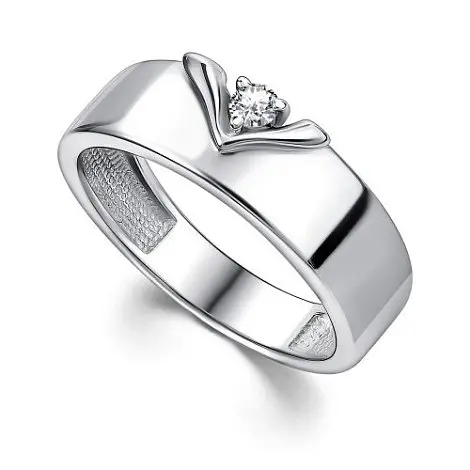 Кольцо декоративное из серебра вид 1