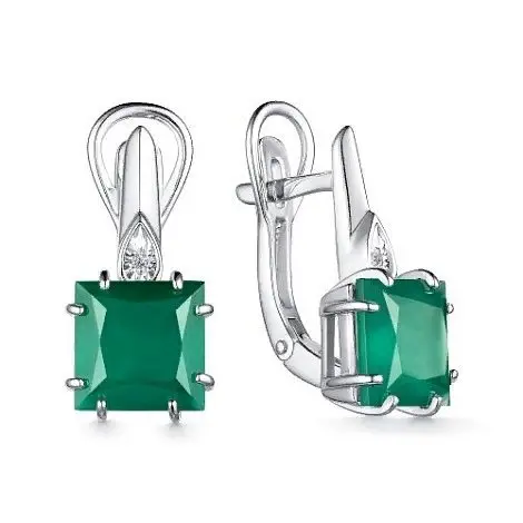 Серьги с английским замком из серебра