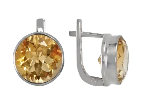 Серьги с английским замком из серебра