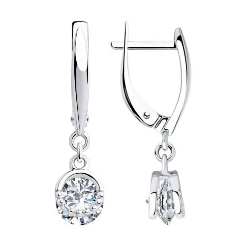 Серьги подвесные из серебра