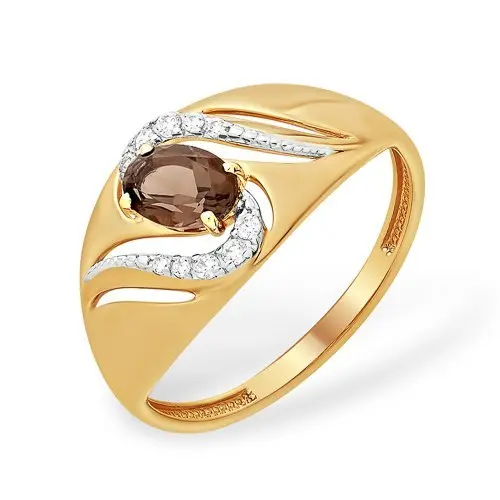 Кольцо декоративное из красного золота вид 1