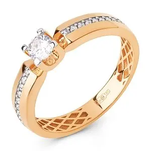 Кольцо декоративное из красного золота