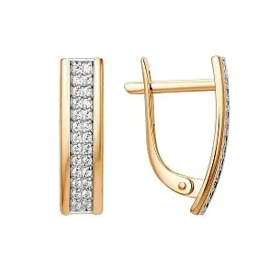 Серьги с английским замком из красного золота