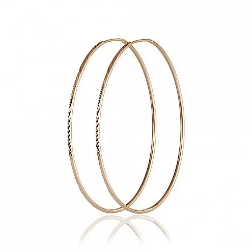 Серьги конго из красного золота без вставок