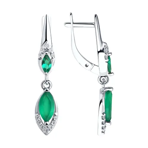 Серьги подвесные из серебра