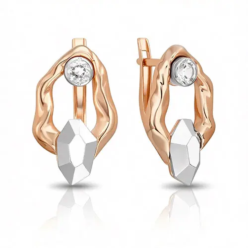 Серьги с английским замком из красного золота