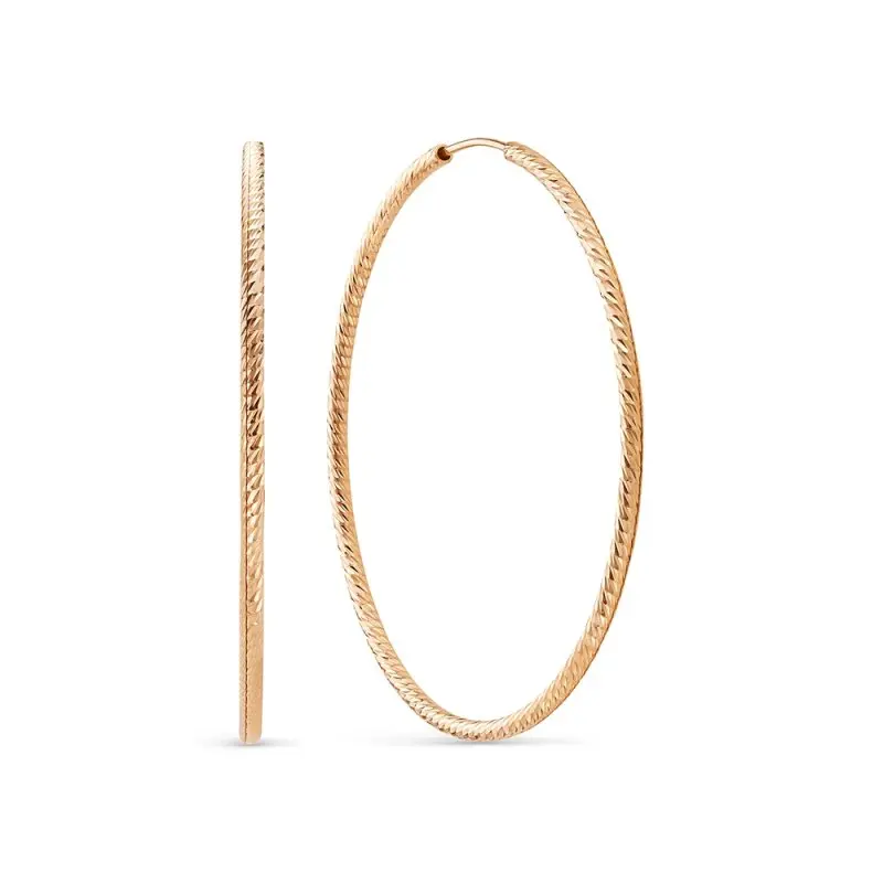 Серьги конго из красного золота