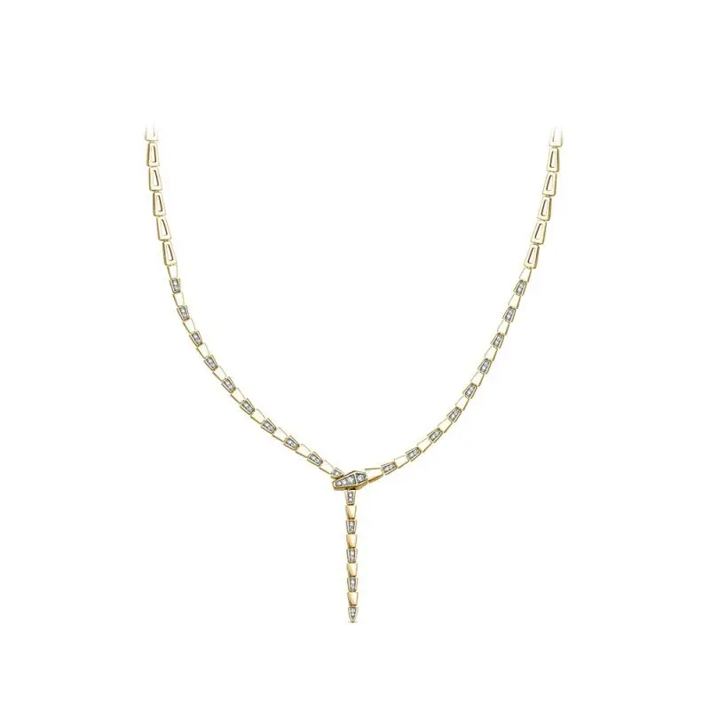 Цепь колье из белого золота