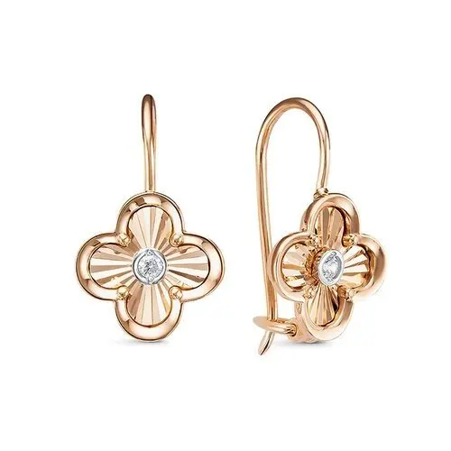 Серьги петельки из красного золота