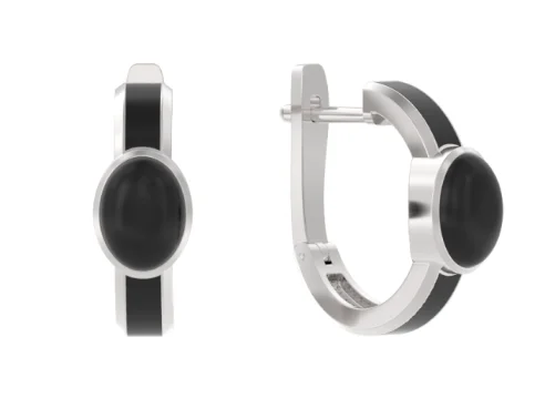 Серьги с английским замком из серебра