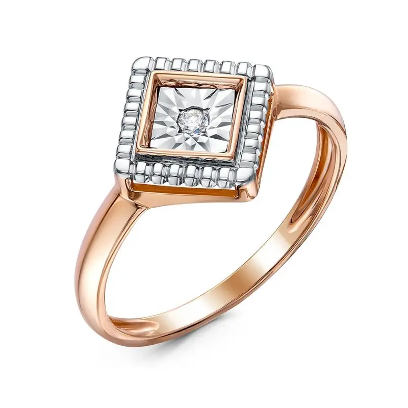 Кольцо декоративное из комбинированного золота