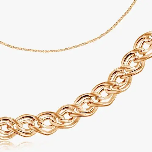 Браслет цепочный из красного золота