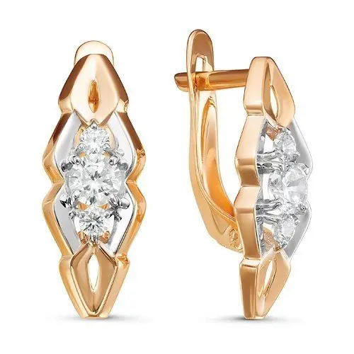 Серьги с английским замком из красного золота