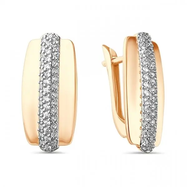 Серьги с английским замком из красного золота