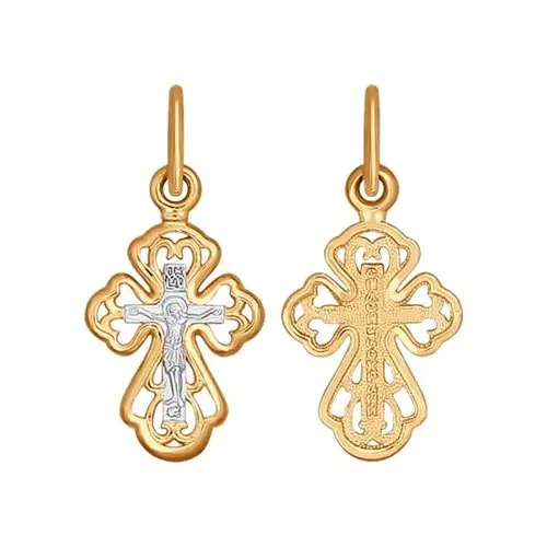 Подвеска крест из красного золота