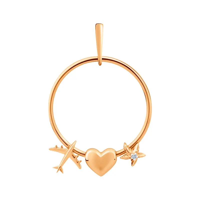 Подвеска декоративная из красного золота