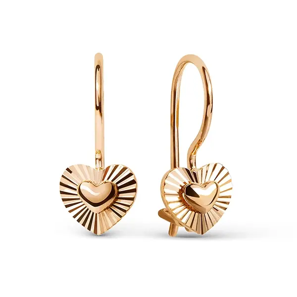 Серьги детские из красного золота